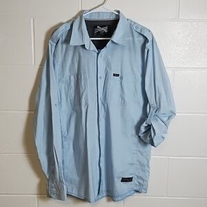 Sovereign Code Roll Sleeve Light Weight Safari Style Chambray Shirt Extra Large